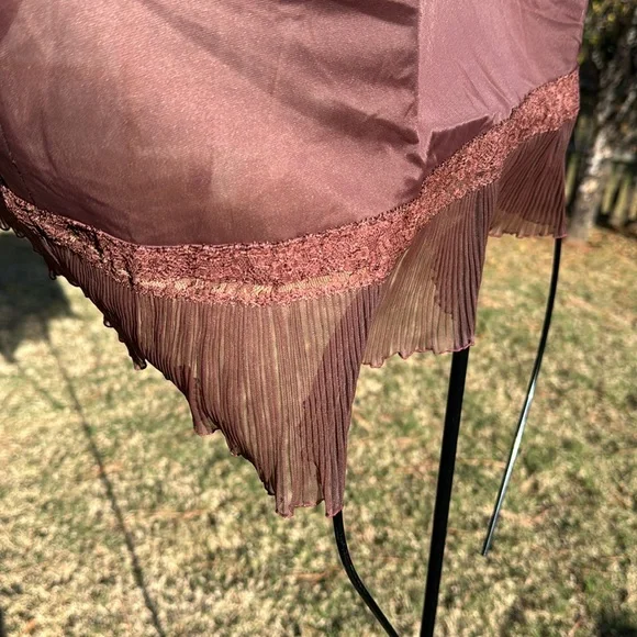 Vintage 1950s Brown Vanity Fair Accordion crystal pleat Slip sz 38 USA made - Picture 6 of 8